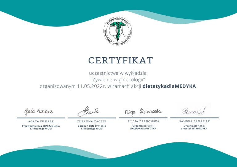 DDM Certyfikat ginekologia